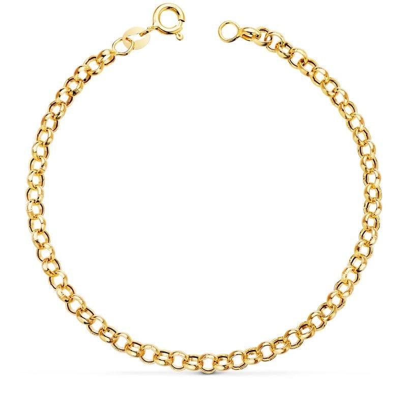 Bracelet gourmette or 18 carats femme, Maille ronde Jaseron 4 mm