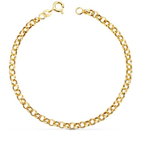 Bracelet gourmette or 18 carats femme, Maille ronde Jaseron 4 mm