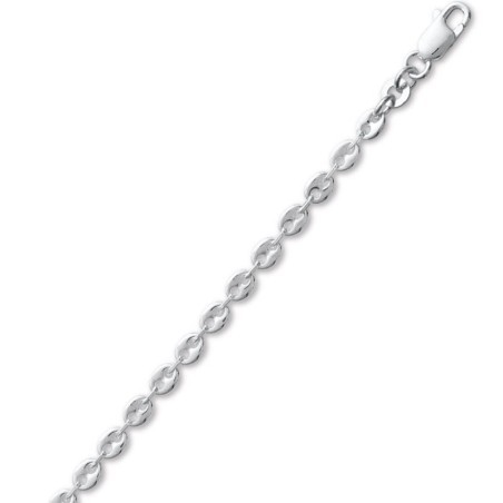 fin collier grain de café argent 925 pour femme, 3,7 mm