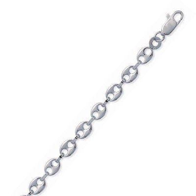chaîne femme maille graine de café argent 925, largeur 4,9 mm