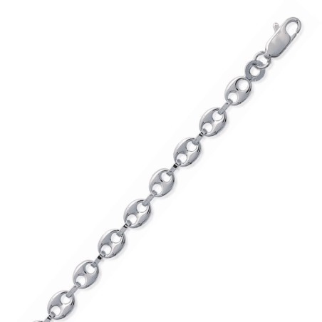 chaîne femme maille graine de café argent 925, largeur 4,9 mm