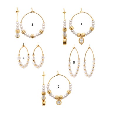 Créoles en perles pour femme, plaqué or - 5 modèles tendance