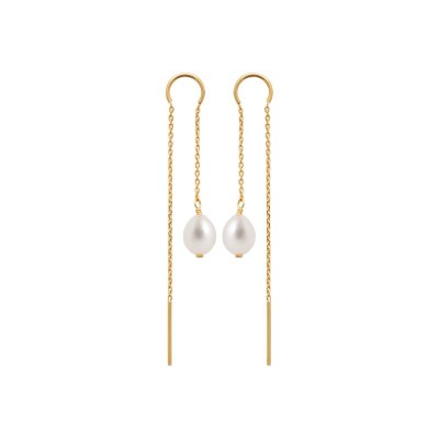 boucles d'oreilles pendantes perles de culture