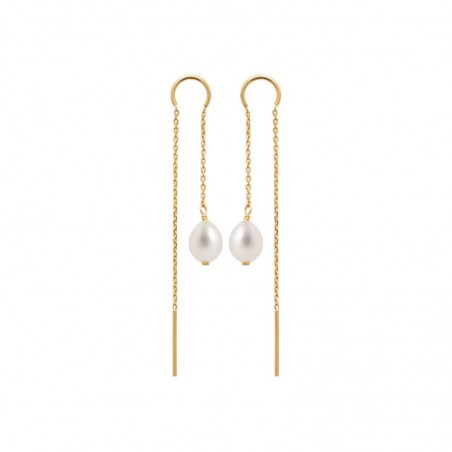 boucles d'oreilles pendantes perles de culture