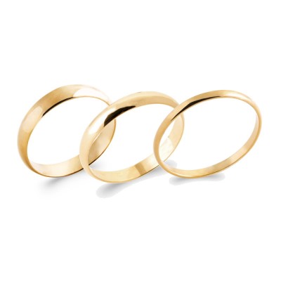 Alliance plaqué or jaune pour homme & femme - Simplicity
