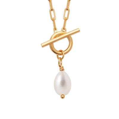 Collier et pendentif en perle de culture et plaqué or - Allyne