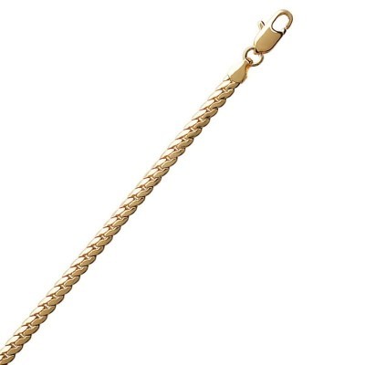 Chaîne femme en plaqué or 18 carats, maille 3,20mm anglaise bombée 45 cm