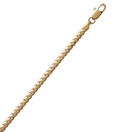 Bracelet femme en plaqué or 18 carats, maille anglaise plate 3mm