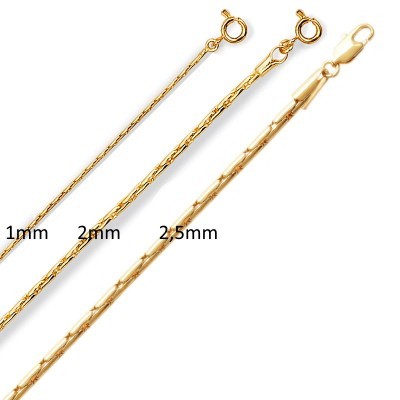 Chaîne maille paloma en plaqué or pour femme - 3 largeurs