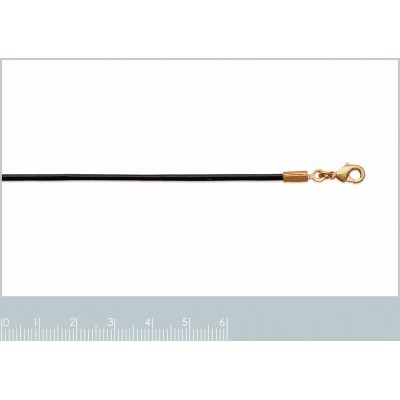 Cordon en cuir noir pour collier, femme et homme