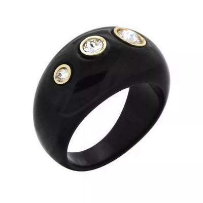 Bague de créateur noire et brillant