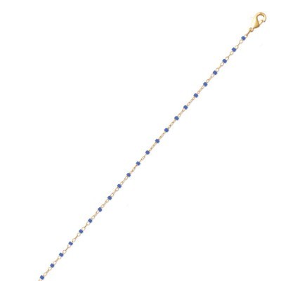 Bracelet bleu / doré pour femme, Perles de Miyuki - Lyn&Or Bijoux