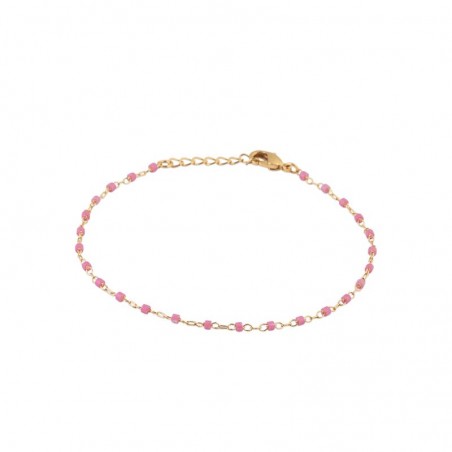Bracelet en perles de Miyuki roses et plaqué or - Etta