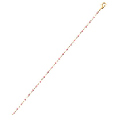gourmette rose / doré pour femme, Perles de Miyuki - Lyn&Or Bijoux