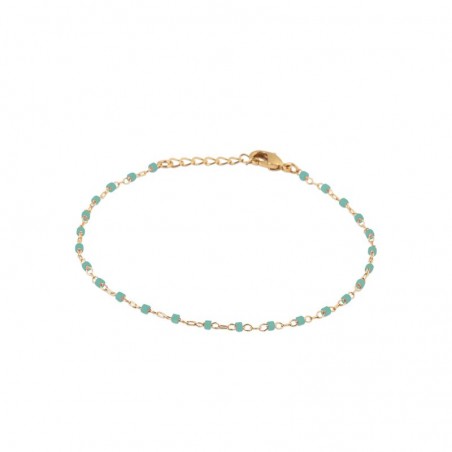 Bracelet en perles de Miyuki vertes et plaqué or - Etta