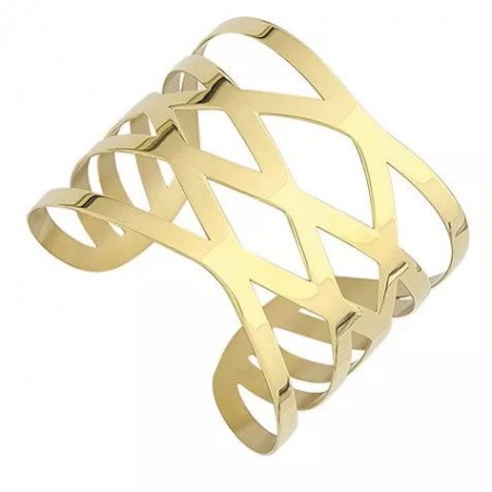 Bracelet manchette en acier doré pour femme - Xyna