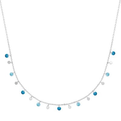 Collier argent 925 et plusieurs pendentifs bleus - Bohême