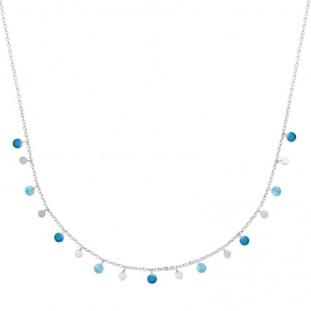 Collier argent 925 et plusieurs pendentifs bleus - Bohême