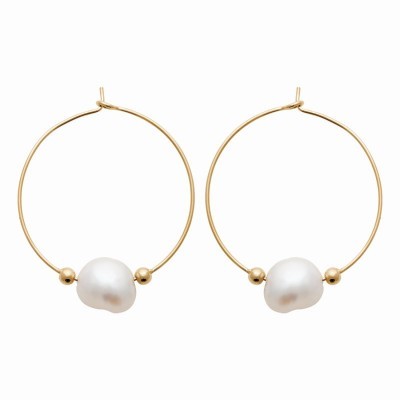 boucles d'oreilles en perle de culture baroque et plaqué or - Syana