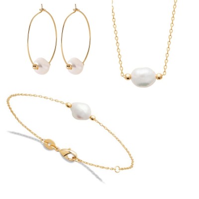 Bijoux en perle de culture baroque et plaqué or - Syana