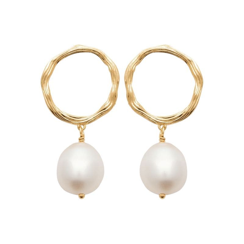 Boucles d'oreilles pendantes perles de culture d'eau douce - Safyna