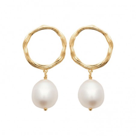 Boucles d'oreilles pendantes perles de culture d'eau douce - Safyna
