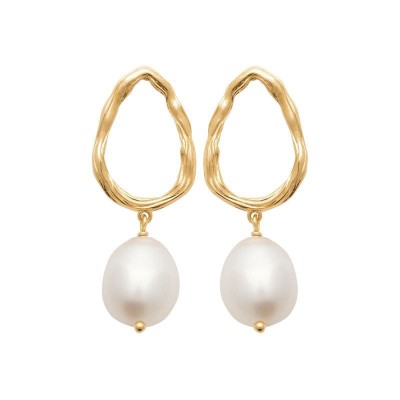 boucles d'oreilles pendantes, perles de culture - Essyna