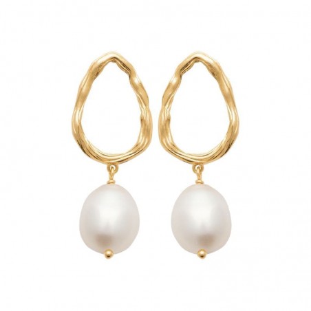 boucles d'oreilles pendantes, perles de culture - Essyna