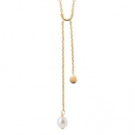 Collier double pendentif en perle de culture d'eau douce