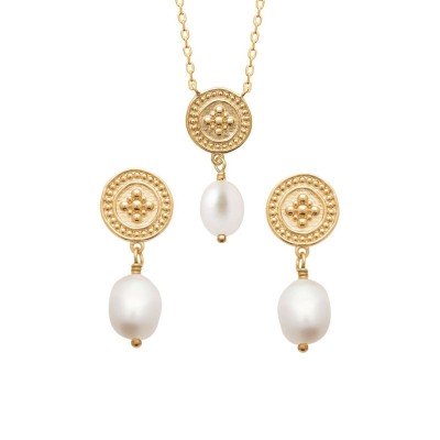 Collier ou boucles d'oreilles pendantes, perles de culture - Ryaa