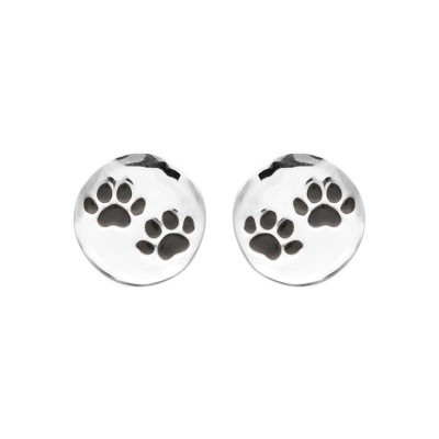 boucles d'oreilles pour enfant, empreintes de pattes, argent 925