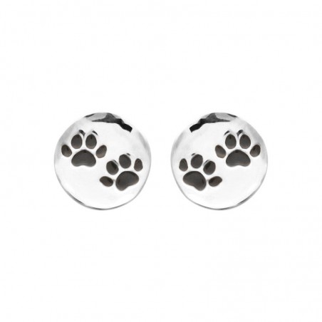 boucles d'oreilles pour enfant, empreintes de pattes, argent 925