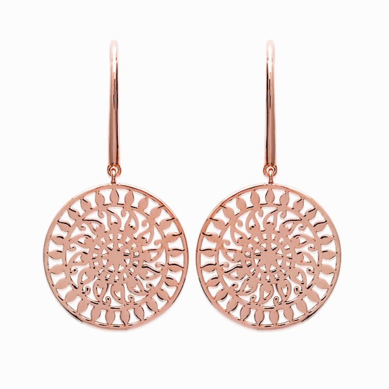 Boucles d'oreilles pendantes en plaqué or rose - Galliana