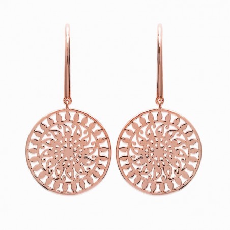 Boucles d'oreilles pendantes en plaqué or rose - Galliana