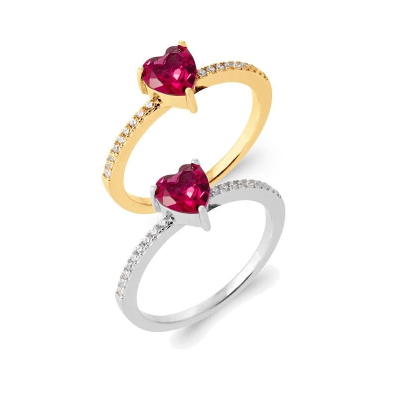 Bague coeur rouge passion pour femme Valentine