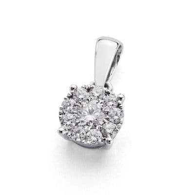 Pendentif diamant solitaire 0,25 carats et or blanc - Sygma