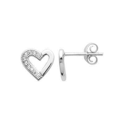 Boucles d'oreilles brillantes en forme de coeur - Lovely