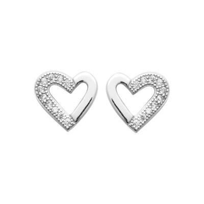 coeur brillants boucles d'oreilles bijou saint valentin