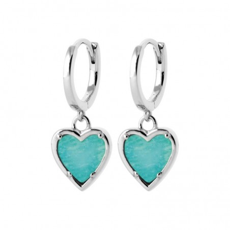 boucles d'oreilles coeur en pierre naturelle