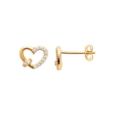 Boucles d'oreilles saint - Valentin en plaqué or et zircon - Sya