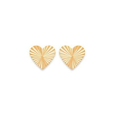 Boucles d'oreilles coeur gauffré en plaqué or - Gamma