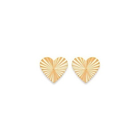 Boucles d'oreilles coeur gauffré en plaqué or - Gamma