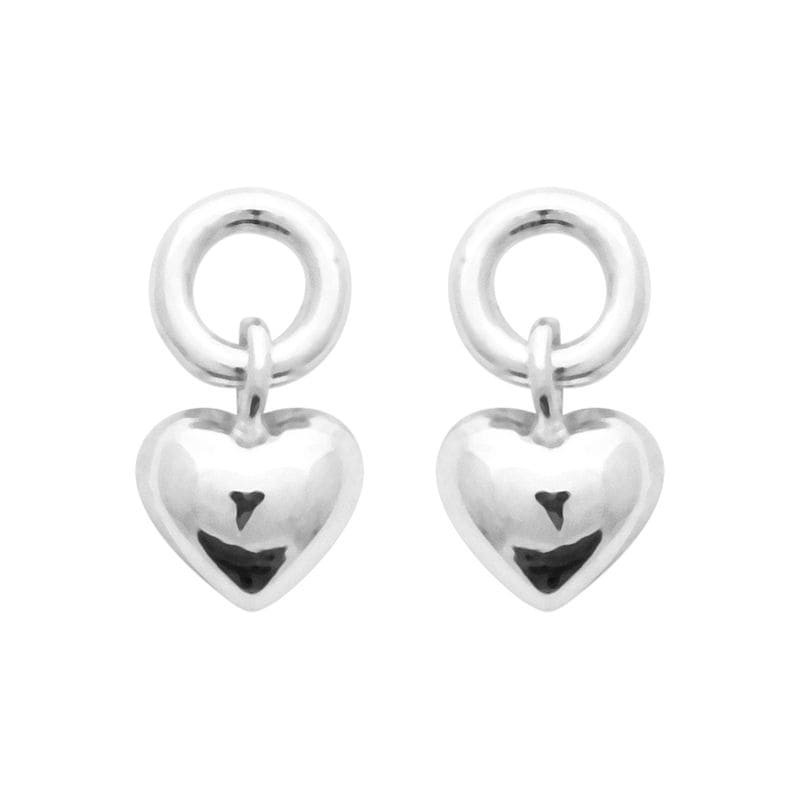 Boucles d'oreilles femme et fille, originales coeur en argent