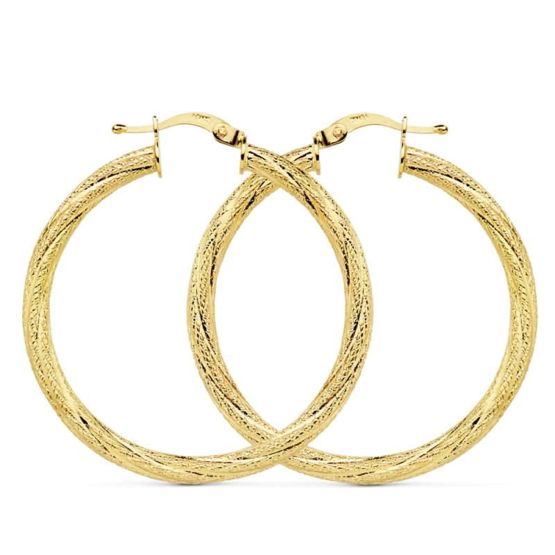 Créoles luxe pour femme en or 18 carats - Awaia