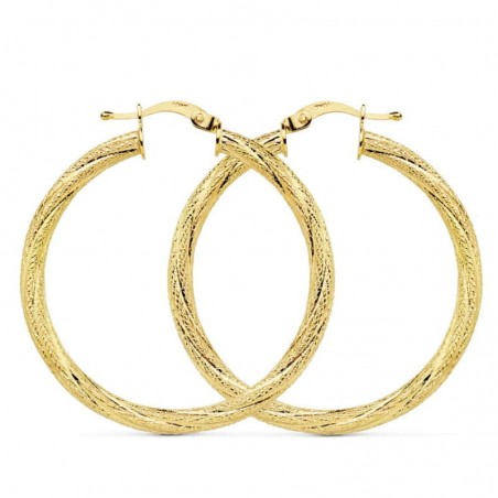 Créoles luxe pour femme en or 18 carats - Awaia