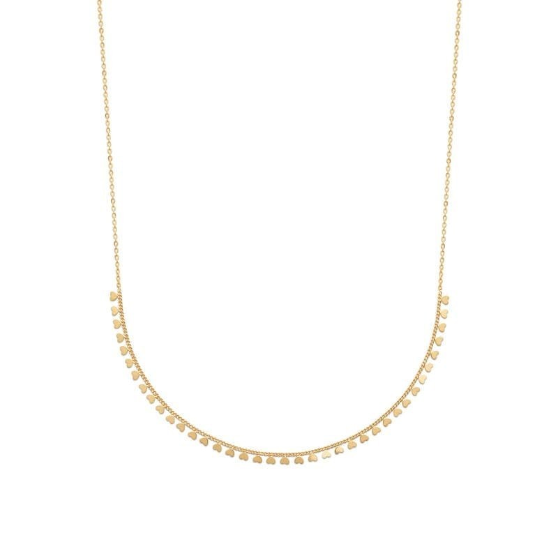 Collier ras de cou original coeurs dorées en plaqué or jaune