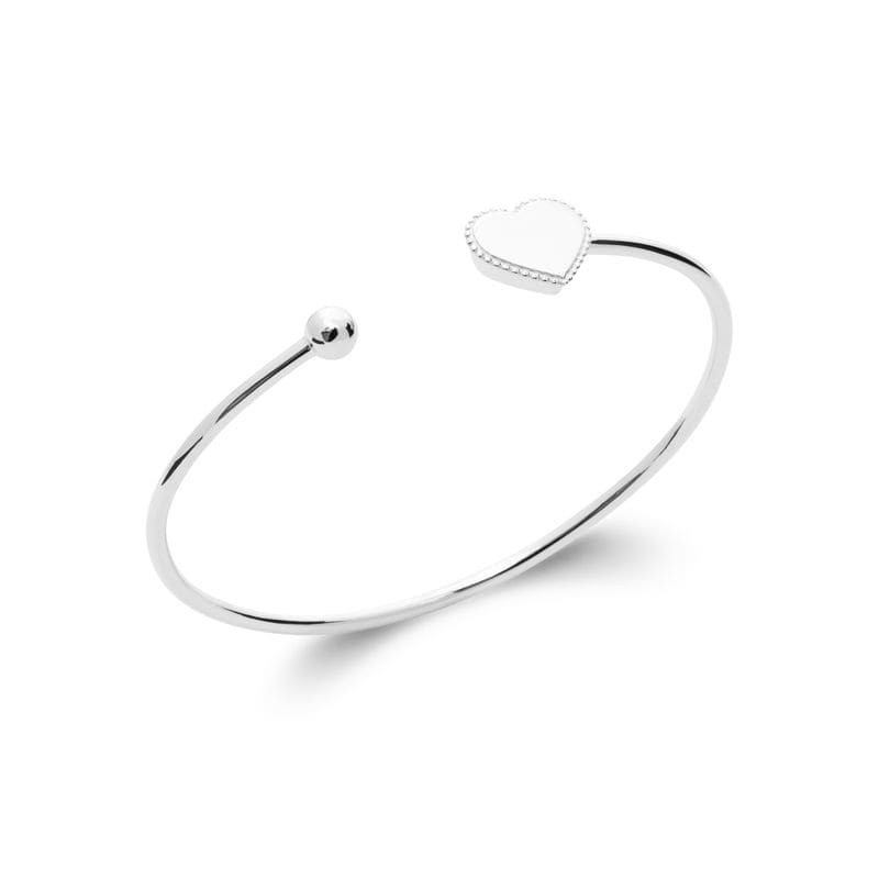 Bracelet Jonc argent et motif coeur - Symbole
