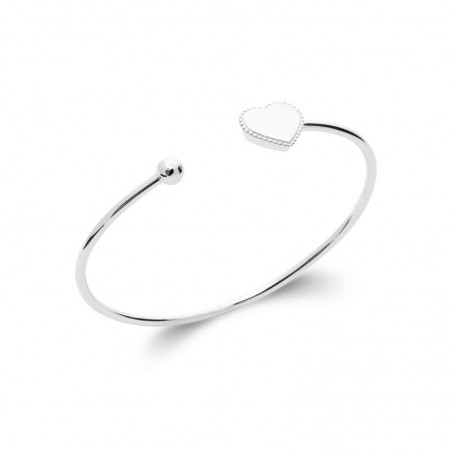 Bracelet Jonc argent et motif coeur - Symbole