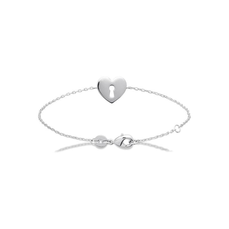 Bracelet coeur cadenas en argent 925 millièmes