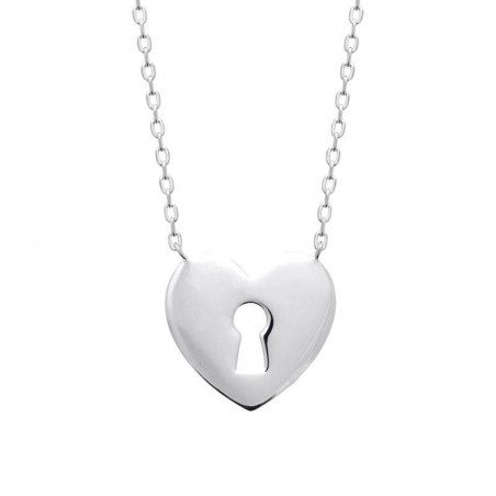 Collier coeur cadenas en argent 925 millièmes
